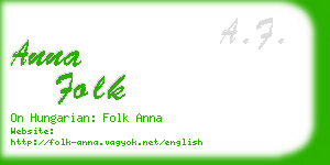 anna folk business card